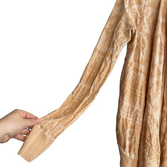 Y2K Abercrombie Fitch Gold Aztec Tribal Cotton Asymmetrical Cardigan Size Medium - Picture 9 of 16
